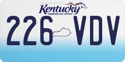 KY license plate 226VDV
