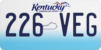 KY license plate 226VEG