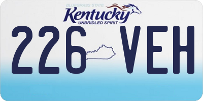 KY license plate 226VEH