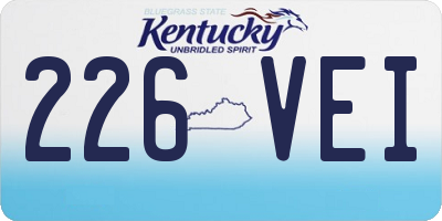 KY license plate 226VEI