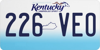 KY license plate 226VEO