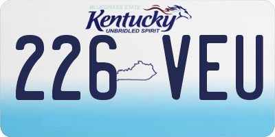 KY license plate 226VEU
