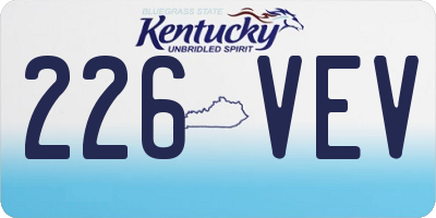 KY license plate 226VEV