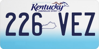 KY license plate 226VEZ