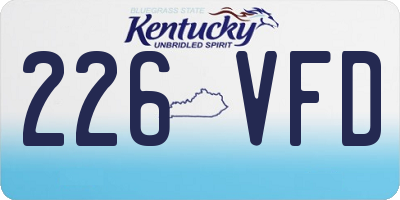 KY license plate 226VFD