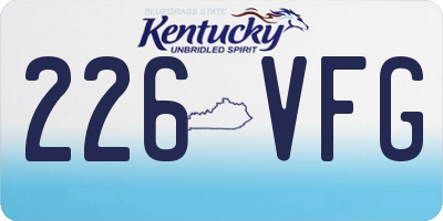 KY license plate 226VFG