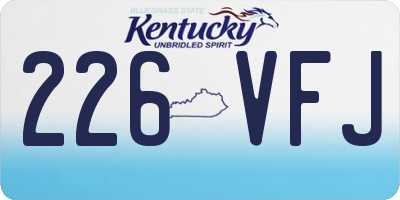KY license plate 226VFJ