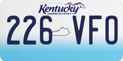 KY license plate 226VFO