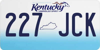 KY license plate 227JCK