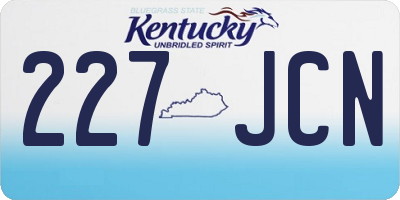 KY license plate 227JCN