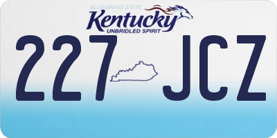 KY license plate 227JCZ