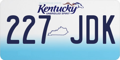 KY license plate 227JDK