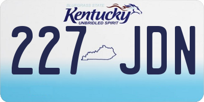 KY license plate 227JDN