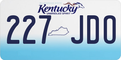 KY license plate 227JDO