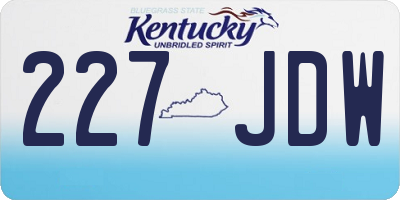 KY license plate 227JDW
