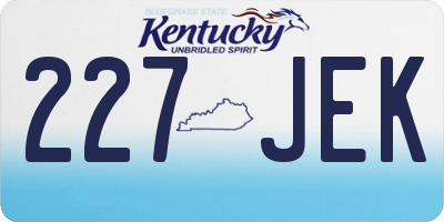 KY license plate 227JEK