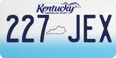 KY license plate 227JEX