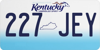 KY license plate 227JEY