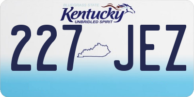 KY license plate 227JEZ