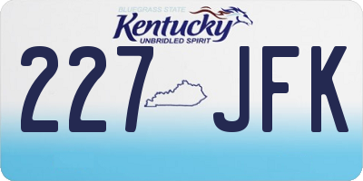 KY license plate 227JFK