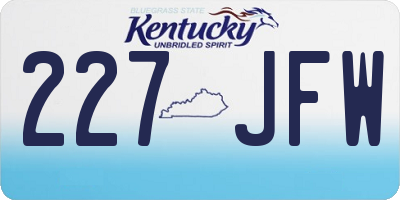 KY license plate 227JFW