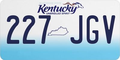 KY license plate 227JGV