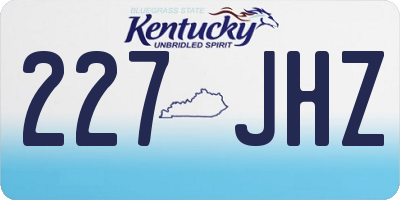KY license plate 227JHZ
