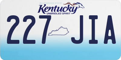 KY license plate 227JIA