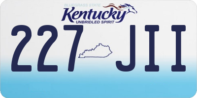 KY license plate 227JII