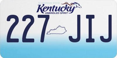 KY license plate 227JIJ