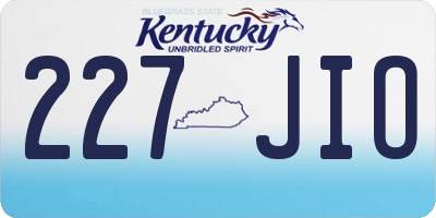 KY license plate 227JIO
