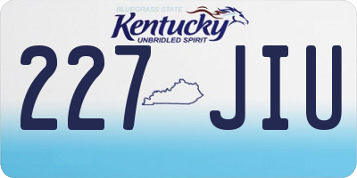 KY license plate 227JIU