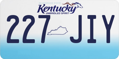 KY license plate 227JIY