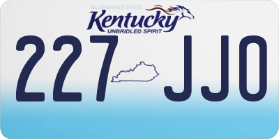 KY license plate 227JJO