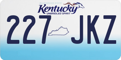 KY license plate 227JKZ