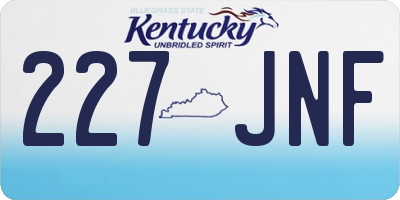 KY license plate 227JNF