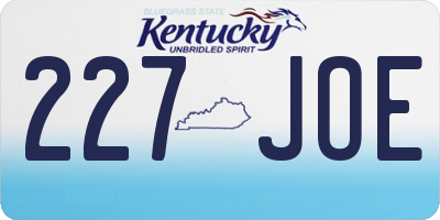 KY license plate 227JOE