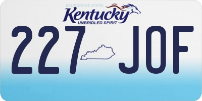 KY license plate 227JOF