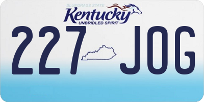 KY license plate 227JOG