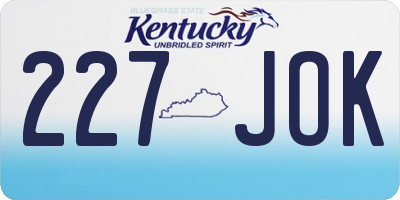 KY license plate 227JOK