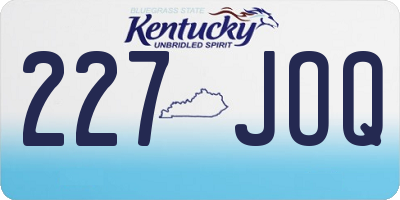 KY license plate 227JOQ