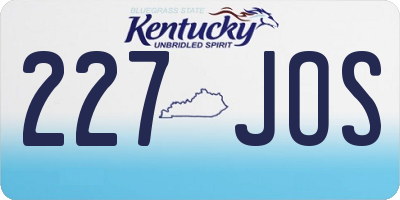 KY license plate 227JOS