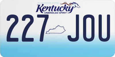 KY license plate 227JOU