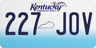 KY license plate 227JOV