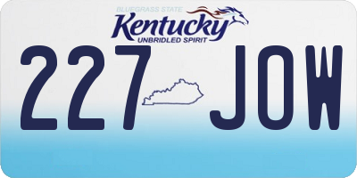 KY license plate 227JOW