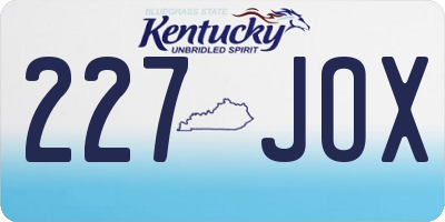 KY license plate 227JOX