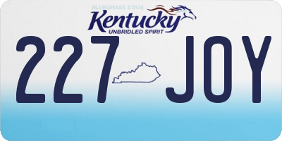 KY license plate 227JOY