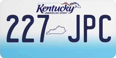 KY license plate 227JPC