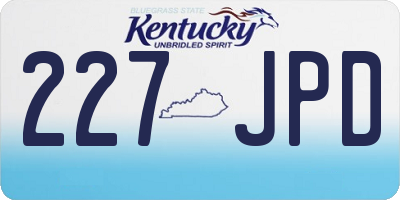 KY license plate 227JPD