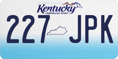 KY license plate 227JPK